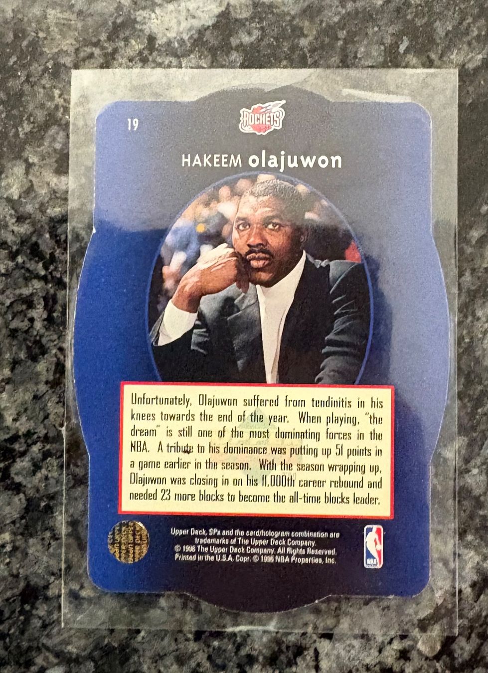 Nba Carte collezionabili: NBA Hakeem Olajuwon Upper Deck SPX 96 Card – Nuovo (secondo la descrizione) da Muttenz venduto da joba23 1