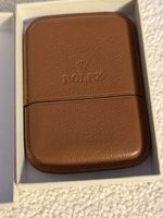 Porte-cartes Rolex neuf cuir cognac /  Neues Rolex-Kartenetu