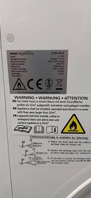 Condizionatori: Klimaanlage Fust 9784 – Usato da Winterthur venduto da Masterdan 1