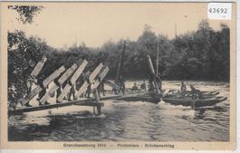 Grenzbesetzung 1914 - Pontoniere - Brückenschlag
