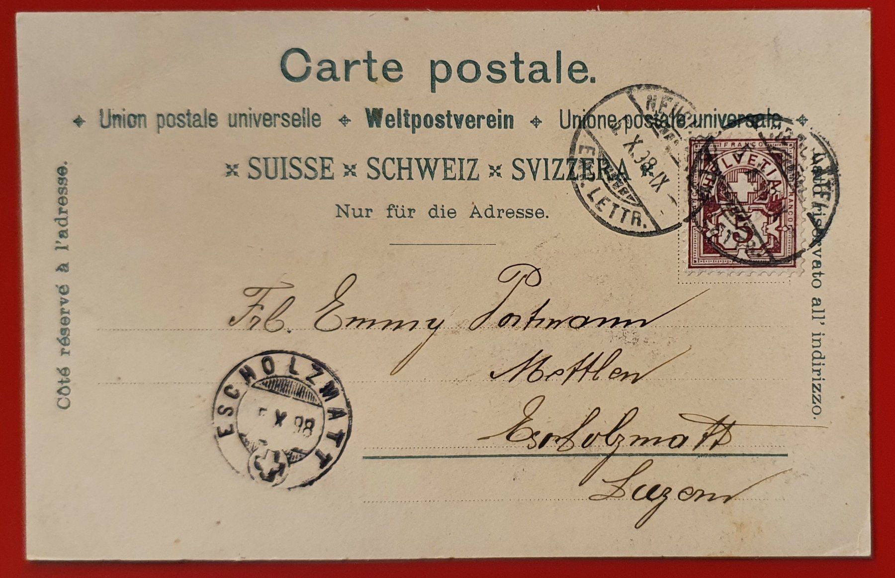 Cartoline postali: Souvenir de Neuchatel 1898 – Usato da Kreuzlingen venduto da Rschweiz1 1
