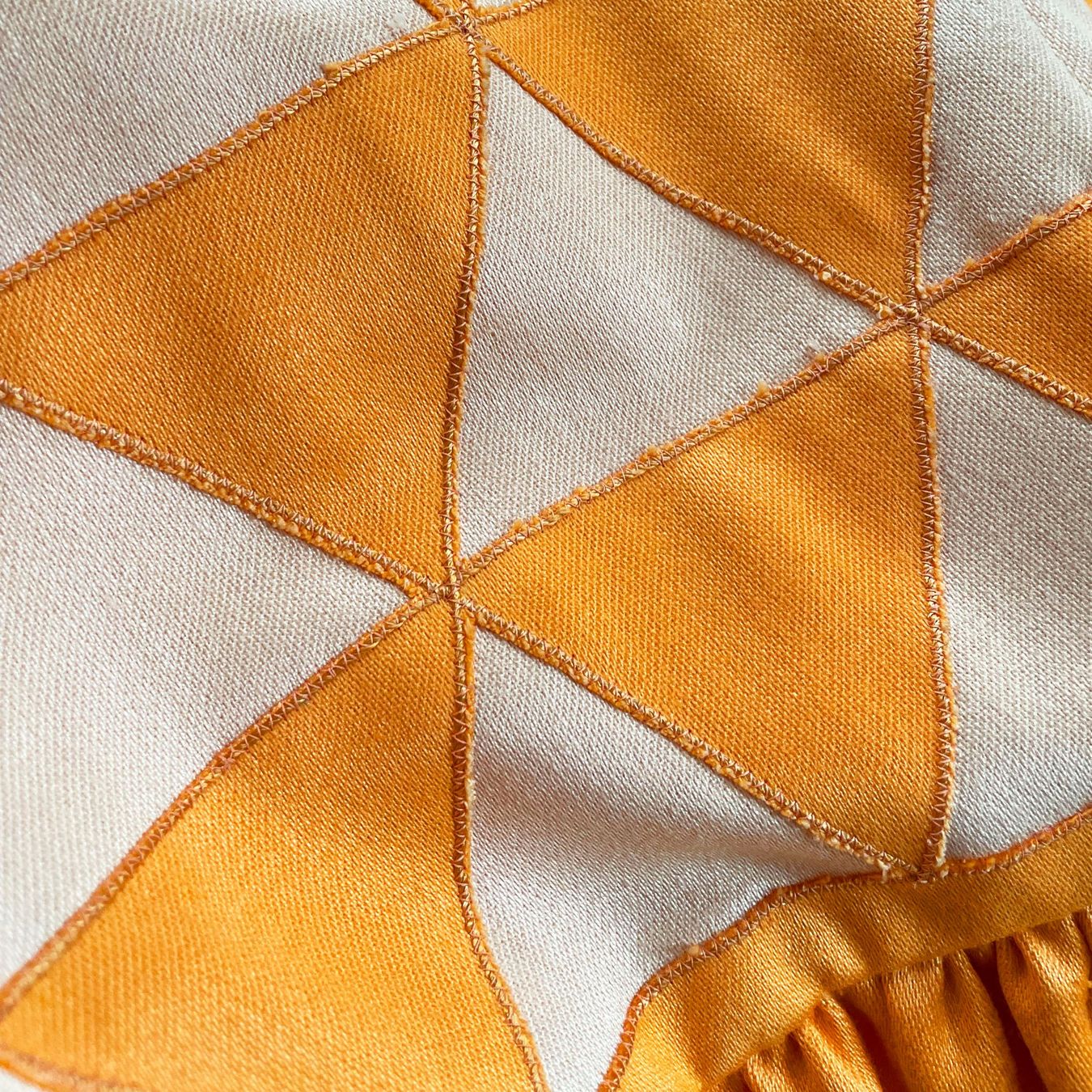 Kleider: Kleid Couture S/M orange Patchwork-Oberteil VINTAGE 1990s – Gebraucht aus Brüttisellen von Buxus 5