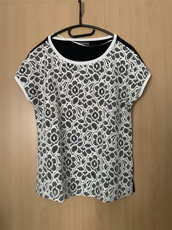 Street One Shirt Gr 36 vorne mit Häckelmuster