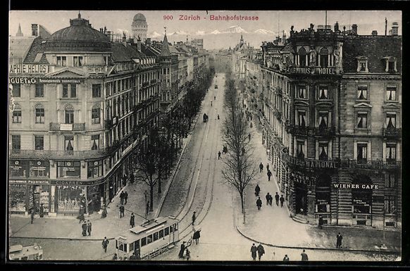 Cartoline postali: Zürich, Strassenbahn in der Bahnhofstra – Usato da Berlin venduto da bartko-reher
