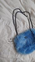 Sac à bandoulière Prada Vintage bleu fourrure synthétique