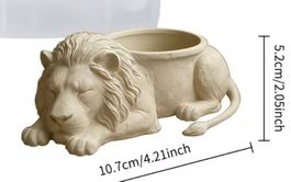 Porta oggetti in gesso, leone che dorme da colorare
