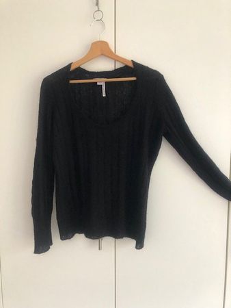 Federleichter schwarzer Pulli, Esprit, L, leicht transparent