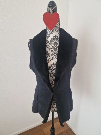 Damenweste Schwarz Kunstleder Grösse M top Zustand