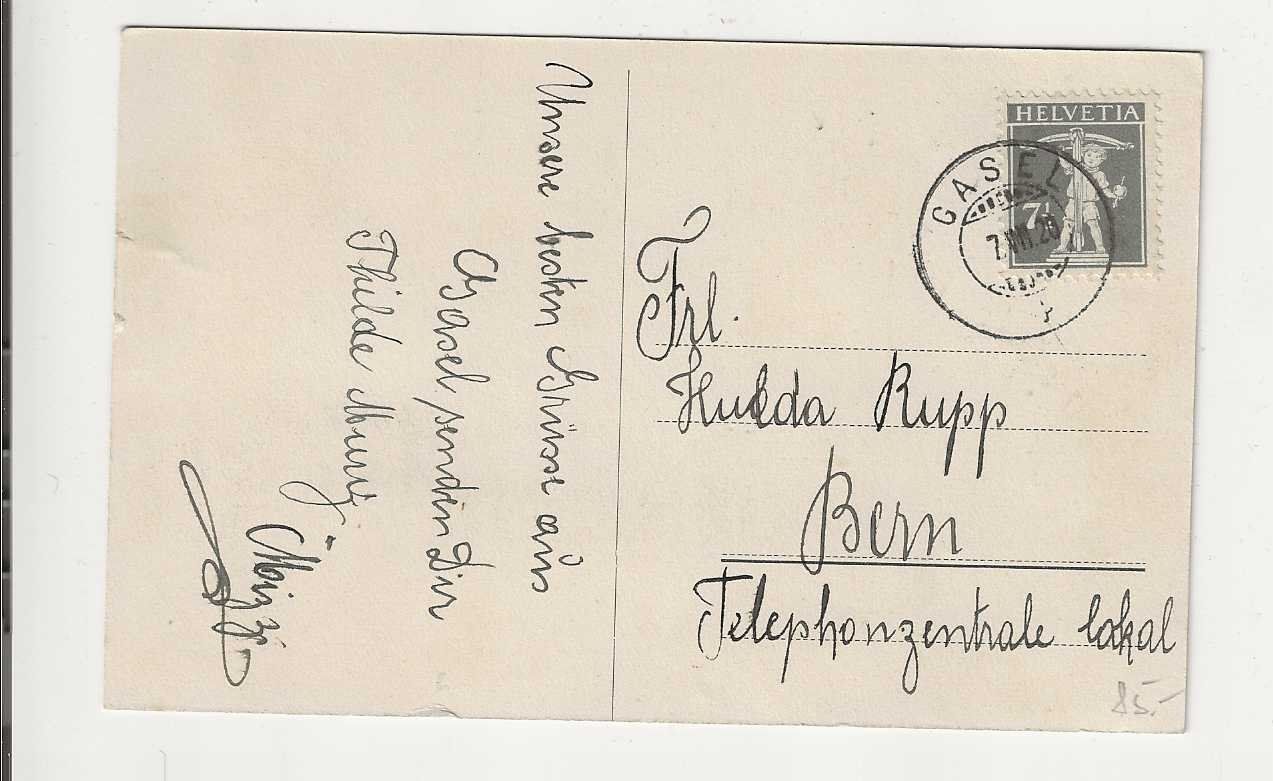 Ansichtskarten: Gasel, 1920 – Gebraucht aus Spiez von Niesen20 1