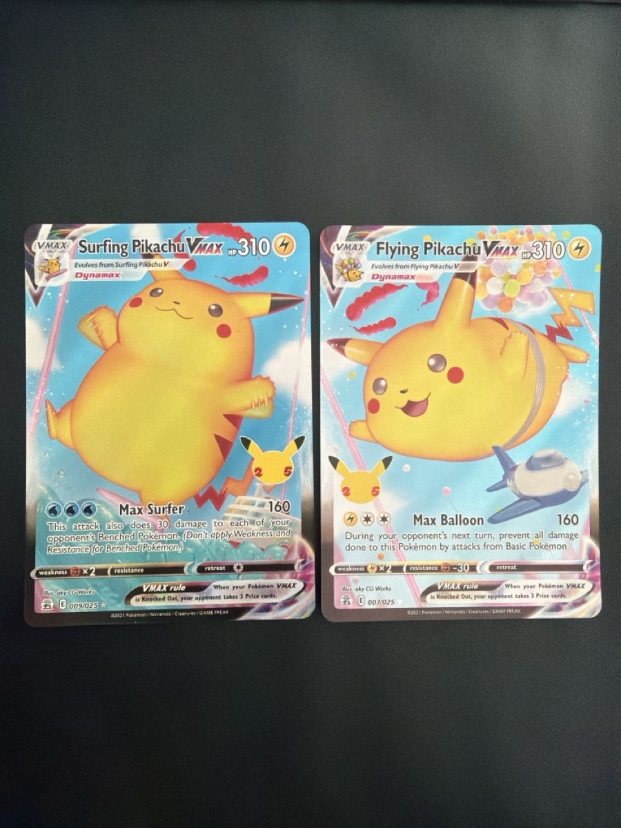 Karten: 2 Pokemon Karten Pikachu VMAX Set – Gebraucht aus wynigen von Birnenmus