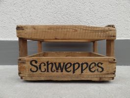 1 alte Holzkiste SCHWEPPES 1962 Kiste Getränkekiste Harass