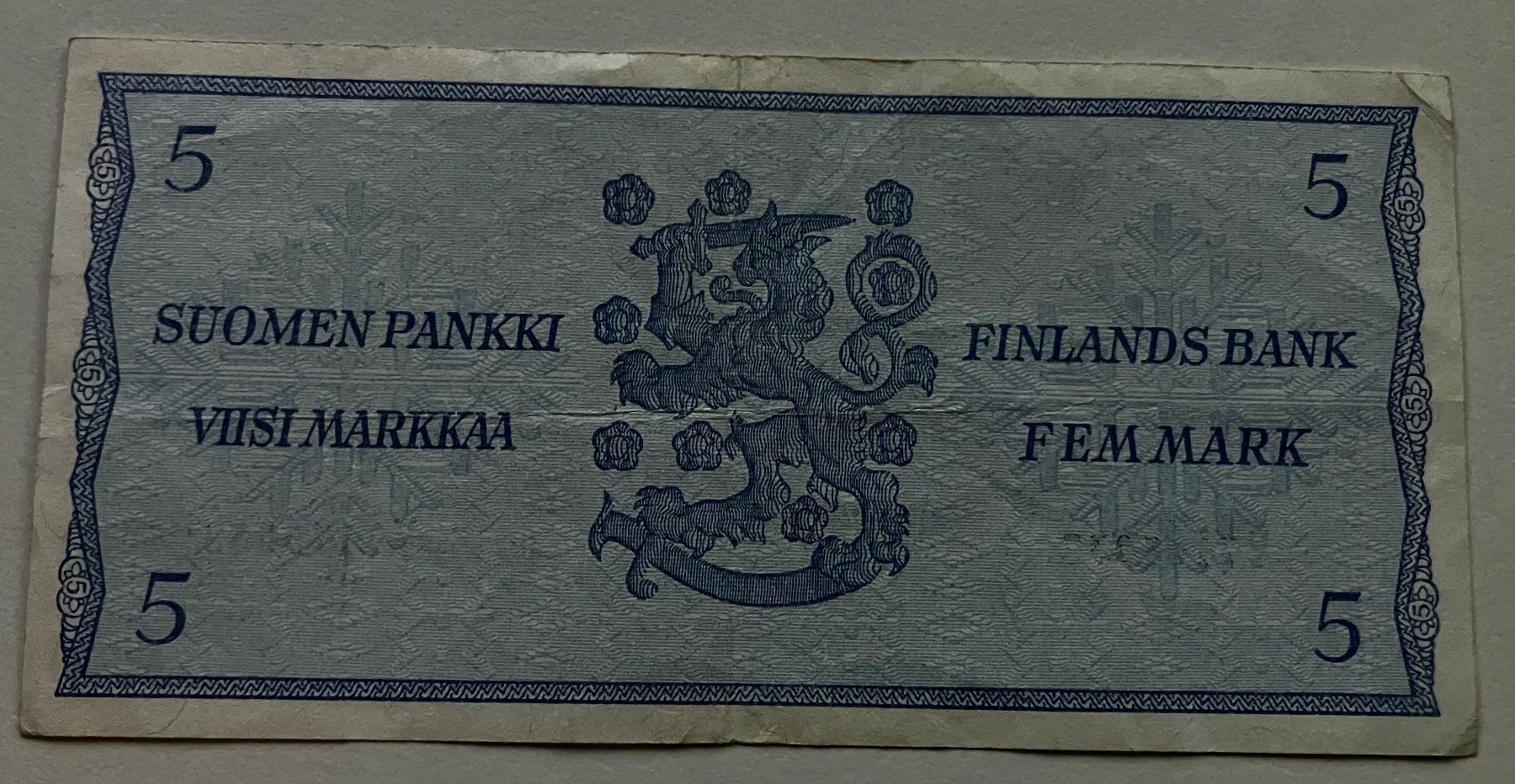 Banconote: Finnland 5 Markkaa 1963 – Usato da Algetshausen venduto da Carrhard 1