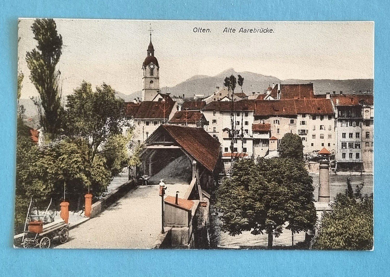 Cartoline postali: Olten - alte Aarebrücke - 1908 – Usato da Rothrist venduto da RROENK