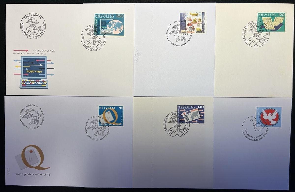 Tutti i francobolli: 6 Kuvert Weltpostverein / UPU – Usato da Bern venduto da mon_622y