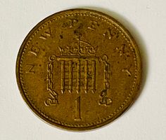 1 Pence Münze Elisabeth II. 1971 guter Zustand - VF-25
