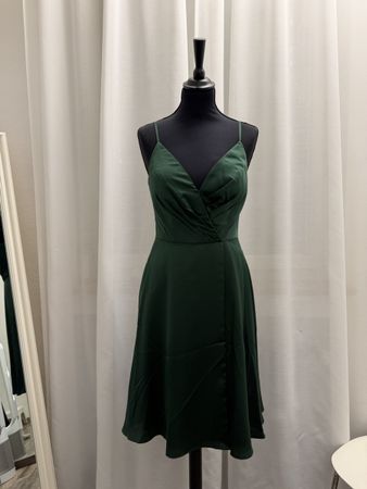 Elegantes smaragdgrünes kurzes Cocktailkleid Größe 32