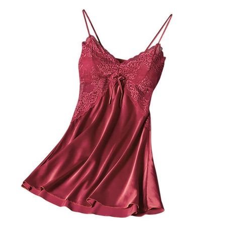 NEUES uni rotes Negligée mit Brust Cups Gr. S - 220432