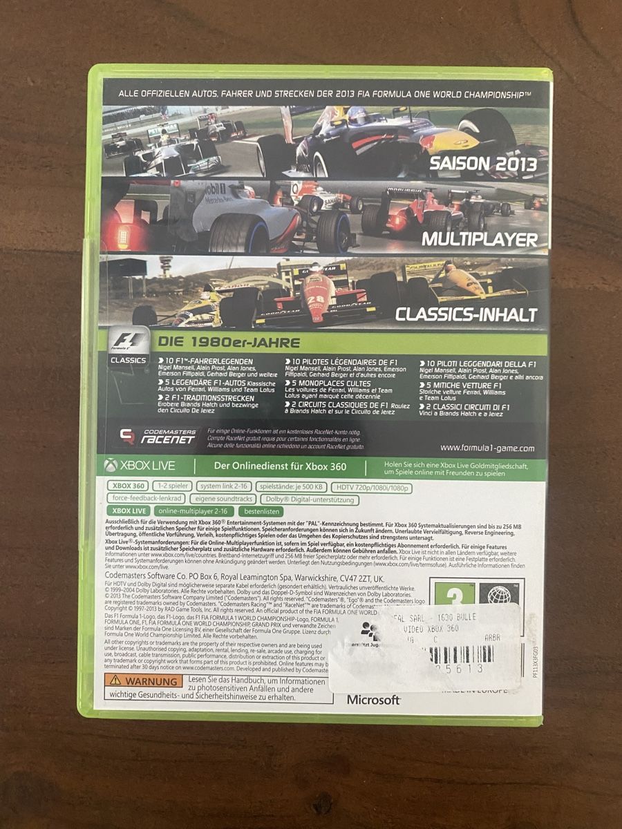 Microsoft Giochi: Formula One 2013 (F1 2013) für Xbox 360  – Usato da Thunstetten venduto da Virus_33 2