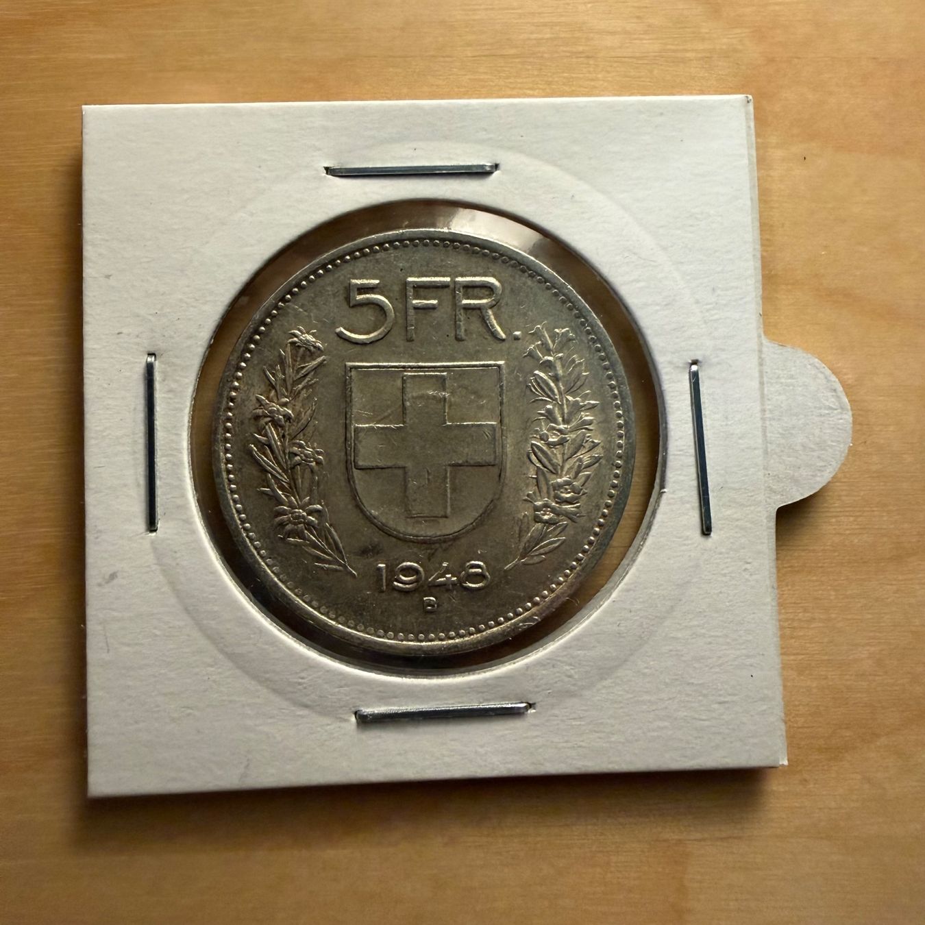 Tutti le monete: Schweizer Silbermünze 5 Franken 1948 – Usato da Wädenswil venduto da NicolaGB