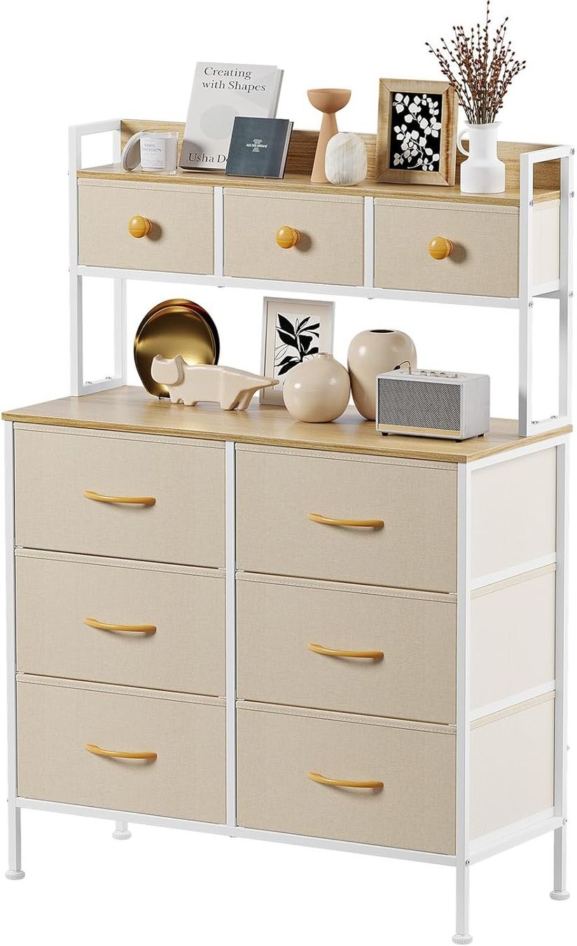 Cassettiere: Kommode hoch 9 Schubladen Beige Schminkkommode – Nuovo e nell'imballaggio originale da St. Gallen venduto da VerkaufsMaus50 3