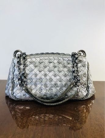Bottega Veneta Lasercut Intrecciat Silber Blumenkette Fleurs
