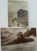 Britanniahütte (3117 m), AK und Foto m. Bergsteigern 1919-20