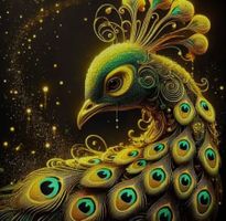 Perlen-Stickerei-DIY-Pfau -kreativ-Bild-Perlen-Handarbeit