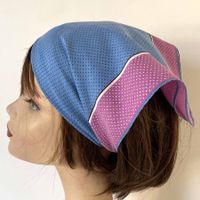 Baumwolltuch Bandana blau-lila Minidots VINTAGE 1960s