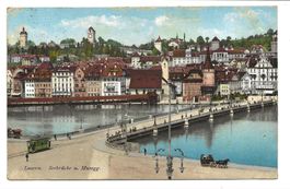 Luzern - Stadt - Seebrücke - Museggtürme - Tram - 1913