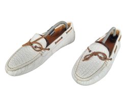 BOTTEGA VENETA Loafers Cremeweiss Krokodiloptik