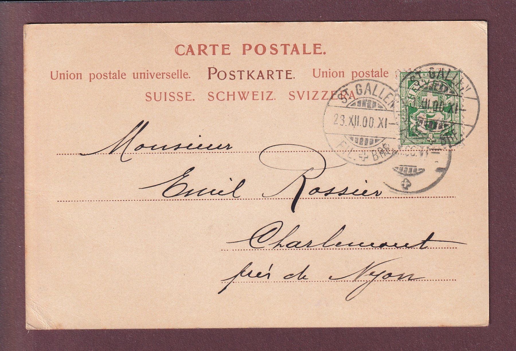 Cartes postales: ST. GALLEN - Totalansicht - 1900 // Eckbug // – D'occasion à Pully par nicecards 1