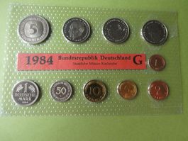 Deutschland 1984 G,  Kursmünzensatz  - Karlsruhe