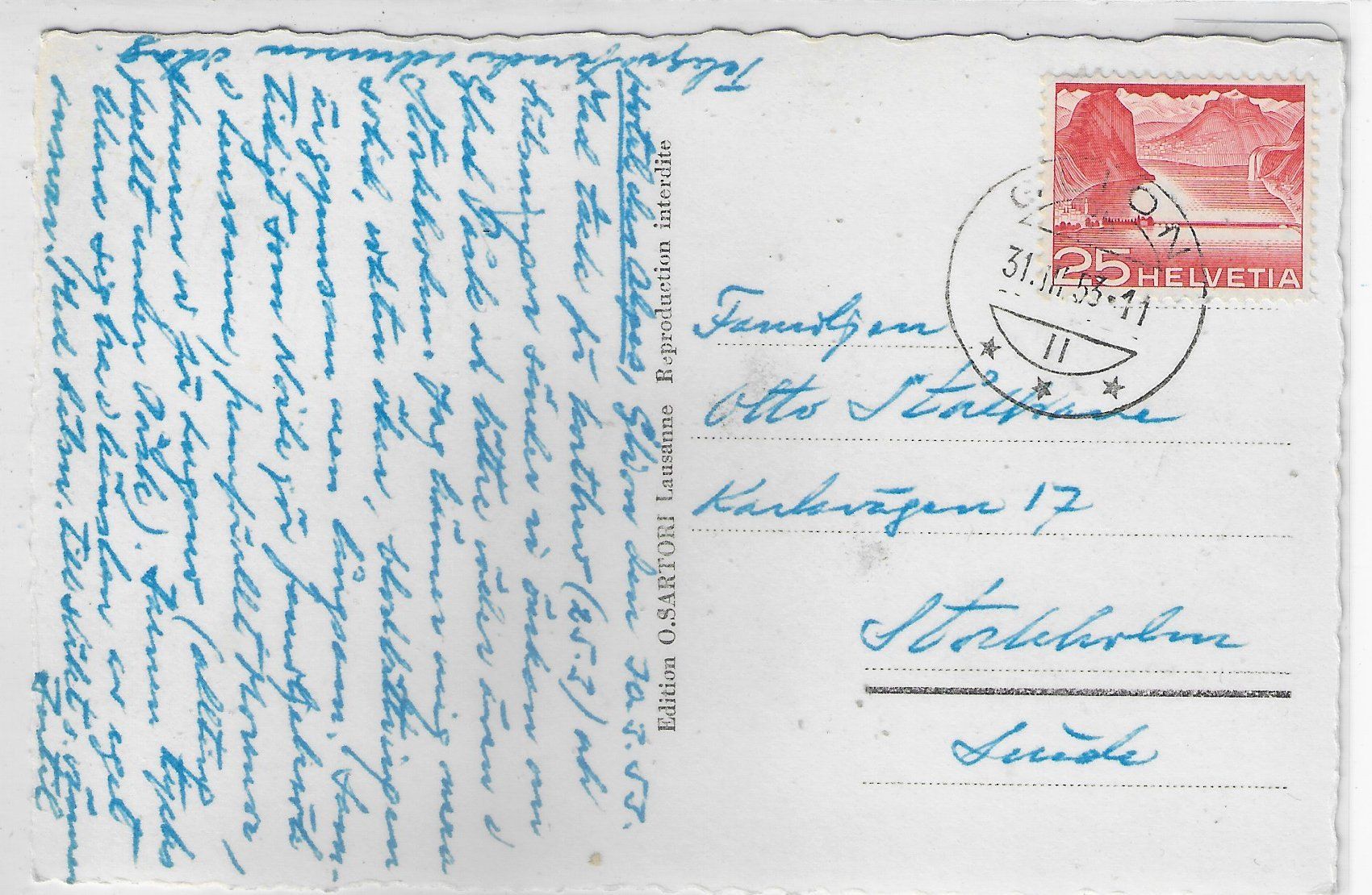 Cartoline postali: Chateau de Chatelard et Dents du Midi – Usato da Ettingen venduto da Kartenplanet 1