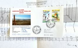 LIECHTENSTEIN BALLONFLUG MÜRREN ITALIA FAHRTBERICHT FDC 1986