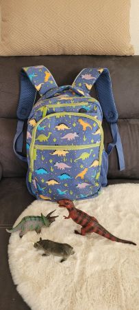 Sac à dos 48x30 enfant dinosaures + 3 dinosaures jouets