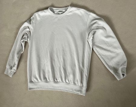 Basic Langarmsweatshirt Pullover, Gr. L, steinbeige