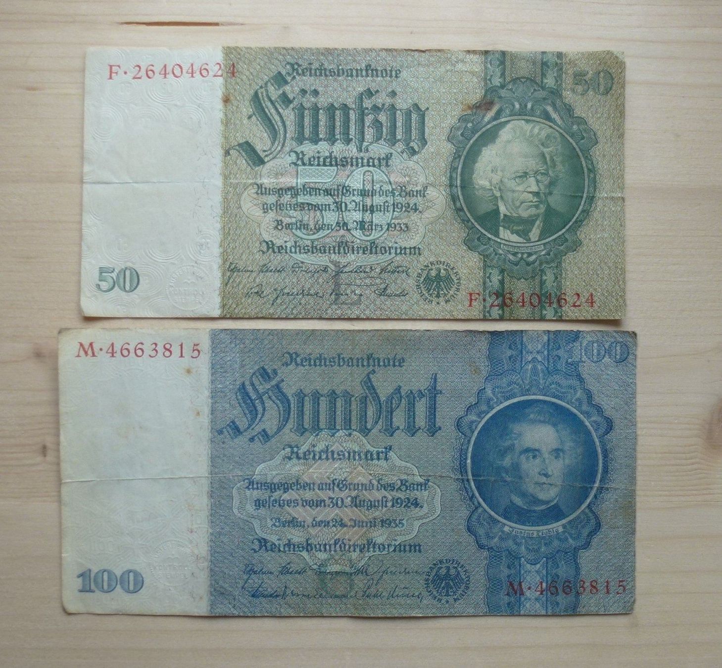 Banconote: DR ++ 10, 20, 50 und 100 Reichs-Mark – Usato da Walkringen venduto da Casablanca777 3