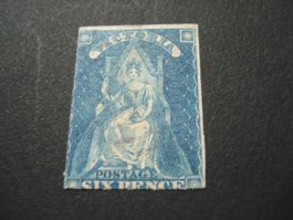 uralte Marke Victoria, 6 Pence, gestempelt
