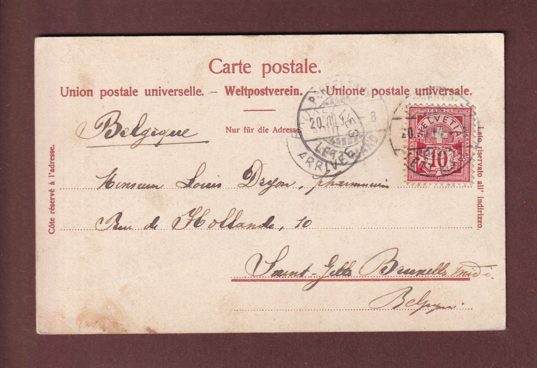 Cartoline postali: Dans les Gorges de MOUTIER - 1904 – Usato da Pully venduto da nicecards-shop 1