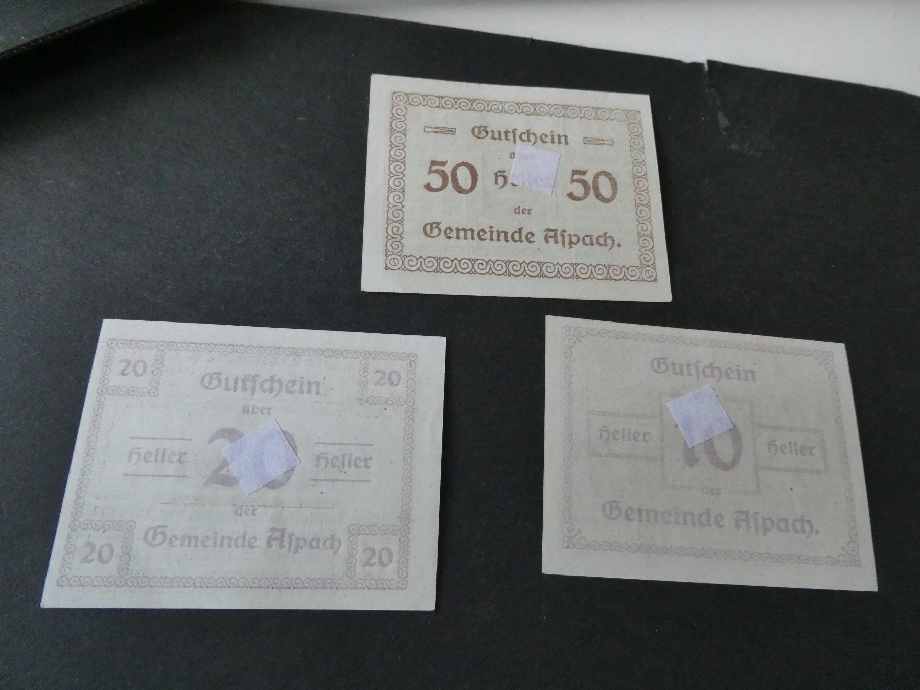 Banknoten: Oesterreich, Aspach - Notgeldscheine – Gebraucht aus Hinterforst von Rohusri 1