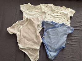 Lot de 4 bodies croisés manches courtes bébé, taille 50 Widn
