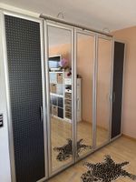 Kleiderschrank mit Spiegel, 5 Tueren, gebraucht