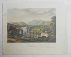 Thun. Kolorierte Aquatinta nach Dikenmann. Ca 1840.