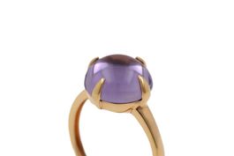 Amethyst Cabouchon Ring in 18K Gelbgold *S346