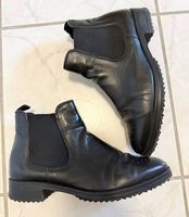 Schwarze Leder Chelsea Boots Grösse 37
