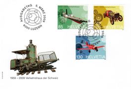 50 JAHRE VERKEHRSHAUS DER SCHWEIZ SERIE AUSGABETAG - AX244