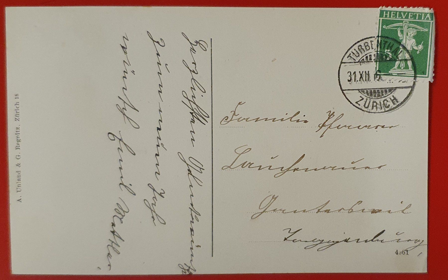 Cartoline postali: Turbenthal - Wohnhaus mit Bewohnerin – Usato da Kreuzlingen venduto da Rschweiz1 1
