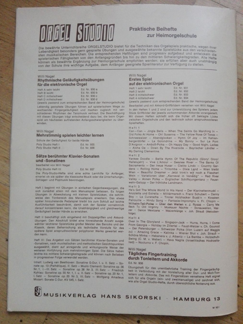 Livres: Orgel Studio - Erstes Spiel auf der Orgel (Heft 1 + 2) ©1972 – D'occasion à St.Gallen par elk2022 9