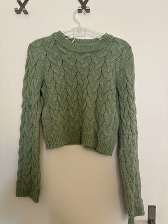 Pullover Defacto grün Zopfmuster Grösse L guter Zustand