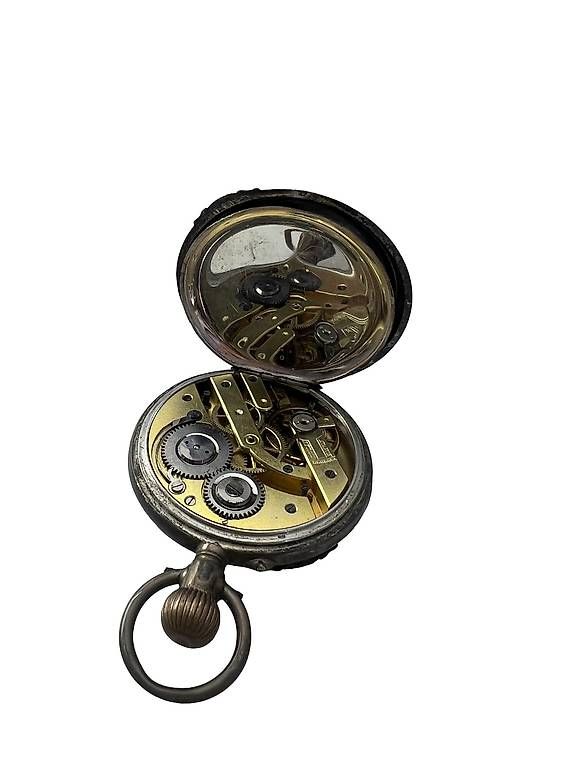 Uhren: Antike Schweizer Taschenuhr   800 Silber mit Schiffsgravur – Defekt aus Gunzwil von mku_pv6y 2